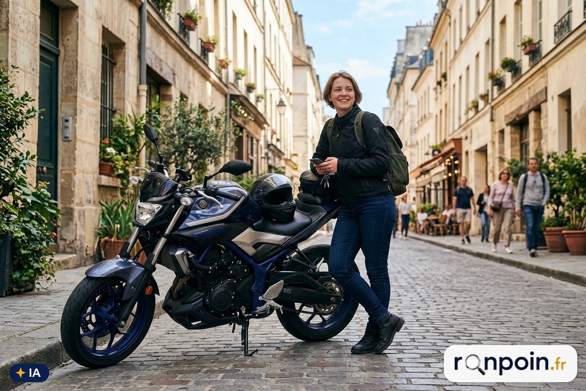 Image générée par intelligence artificielle Première moto A2 — illustration générée par IA