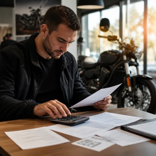 Financer l'achat de sa moto d'occasion — illustration générée par IA
